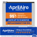 Aprilaire UK911/913 25x20x3 in. TriPure Filter + One-Time Upgrade Rail Kit - 913 Filter