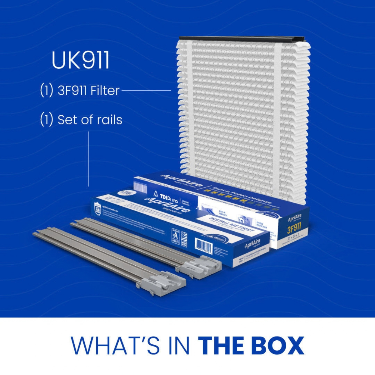 Aprilaire UK911/913 25x20x3 in. TriPure Filter + One-Time Upgrade Rail Kit - Infographic 7