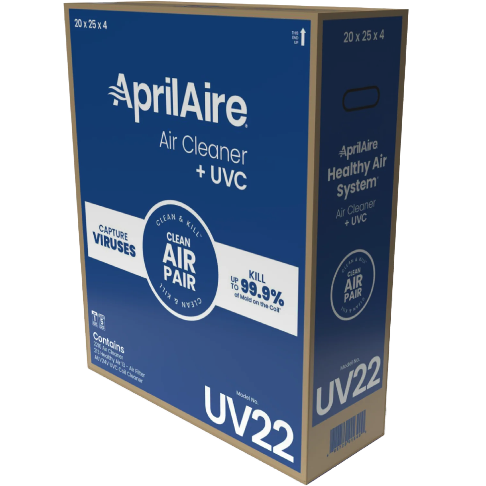 Aprilaire UV Clean Air Pair 2000 Series MERV 13 Whole House Air Cleaner - UV22 - Packaging