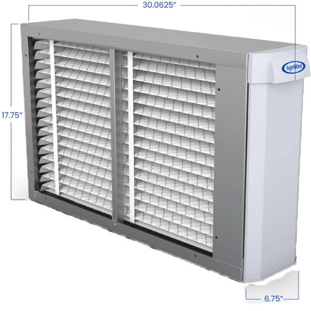 Aprilaire UV Clean Air Pair 2000 Series MERV 13 Whole House Air Cleaner - UV24 - Dimensions