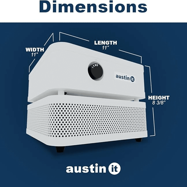 Austin Air it Personal HEPA Air Purifier - Dimensions