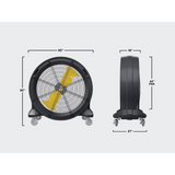 Big Ass Fans Bandit 42-In 11,044 CFM Portable Barrel Floor Fan - Dimensions