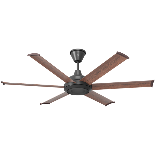 Big Ass Fans Bison 60 in. Smart  Walnut Blades Universal Mount Ceiling Fan - Black Main