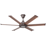 Big Ass Fans Bison 60 in. Smart  Walnut Blades Universal Mount Ceiling Fan - Oil Rubbed Bronze w/ LED Lights
