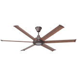 Big Ass Fans Bison 72 in. Smart  Walnut Blades Universal Mount Ceiling Fan - Oil Rubbed Bronze w/ LED Lights