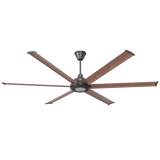 Big Ass Fans Bison 84 in. Smart  Walnut Blades Universal Mount Ceiling Fan - Black w/ LED Lights