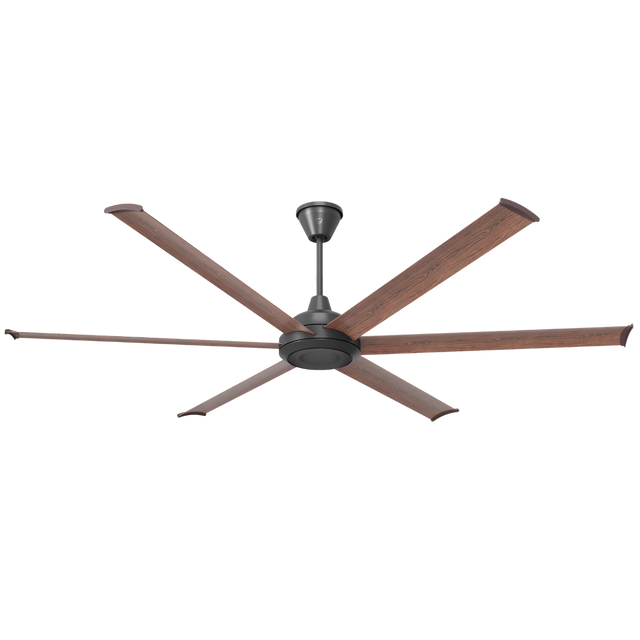 Big Ass Fans Bison 84 in. Smart  Walnut Blades Universal Mount Ceiling Fan - Black Main