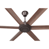 Big Ass Fans Bison Smart  Walnut Blades Universal Mount Ceiling Fan Close-up - Oil Rubbed Bronze
