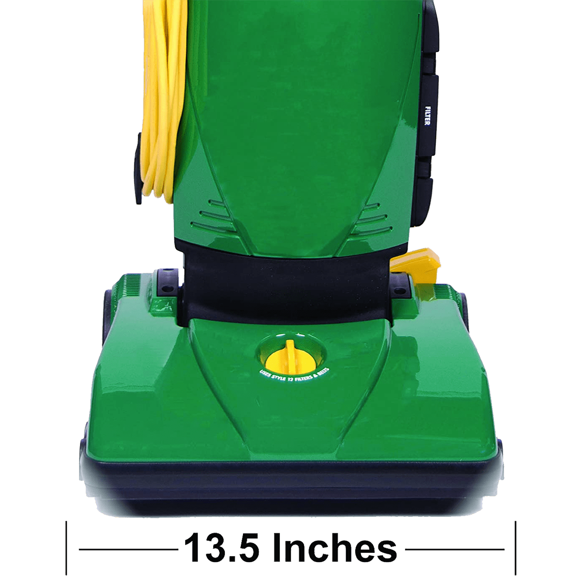 Bissell BigGreen 13-in ProBag Upright Commercial Vacuum - Power Head has 13 1/2-inch cleaning path.