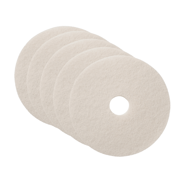 Bissell BigGreen 19-inch Pads and Scrubbers - White Polish Pad (Pack of 5)