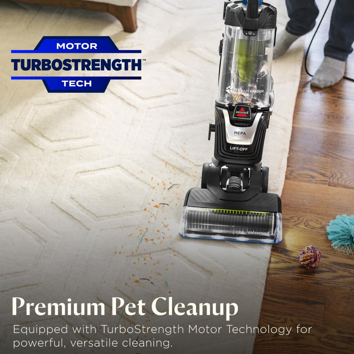 Bissell Pet Hair Turbo Lift-Off Upright Vacuum - Infographic 1
