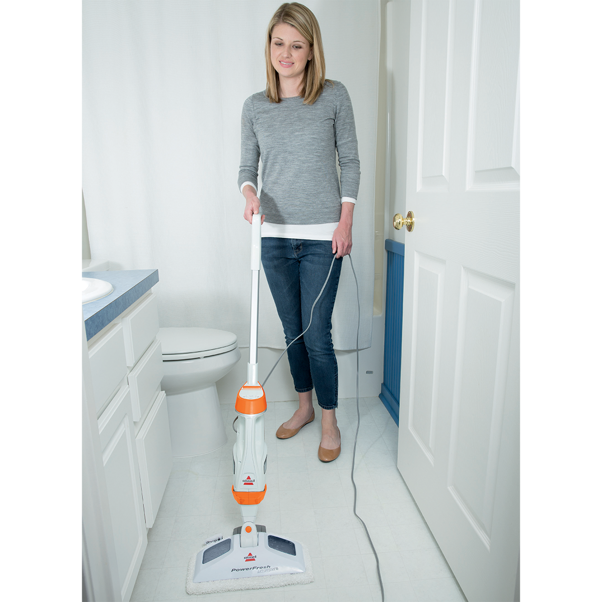 Bissell PowerFreshÂ® Pet Lift-OffÂ® Steam Mop  - Bathroom Floor