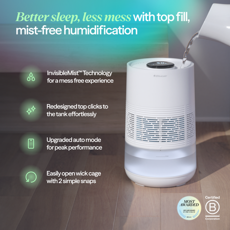 Blueair InvisibleMist Smart Evaporative Humidifier - Infographic 1