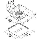 Broan 110 CFM Bathroom Exhaust Fan w/ CleanCover Grille with LED Light -  Dimensions