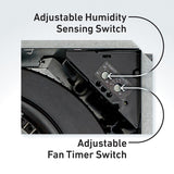Broan Flex Series 80 CFM Single-Speed Bathroom Exhaust Fan with LED Light and Humidity Sensor - Graphic 1