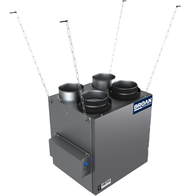 Broan AI Series 160 CFM Energy Recovery Ventilator - Top Ports - Hanging