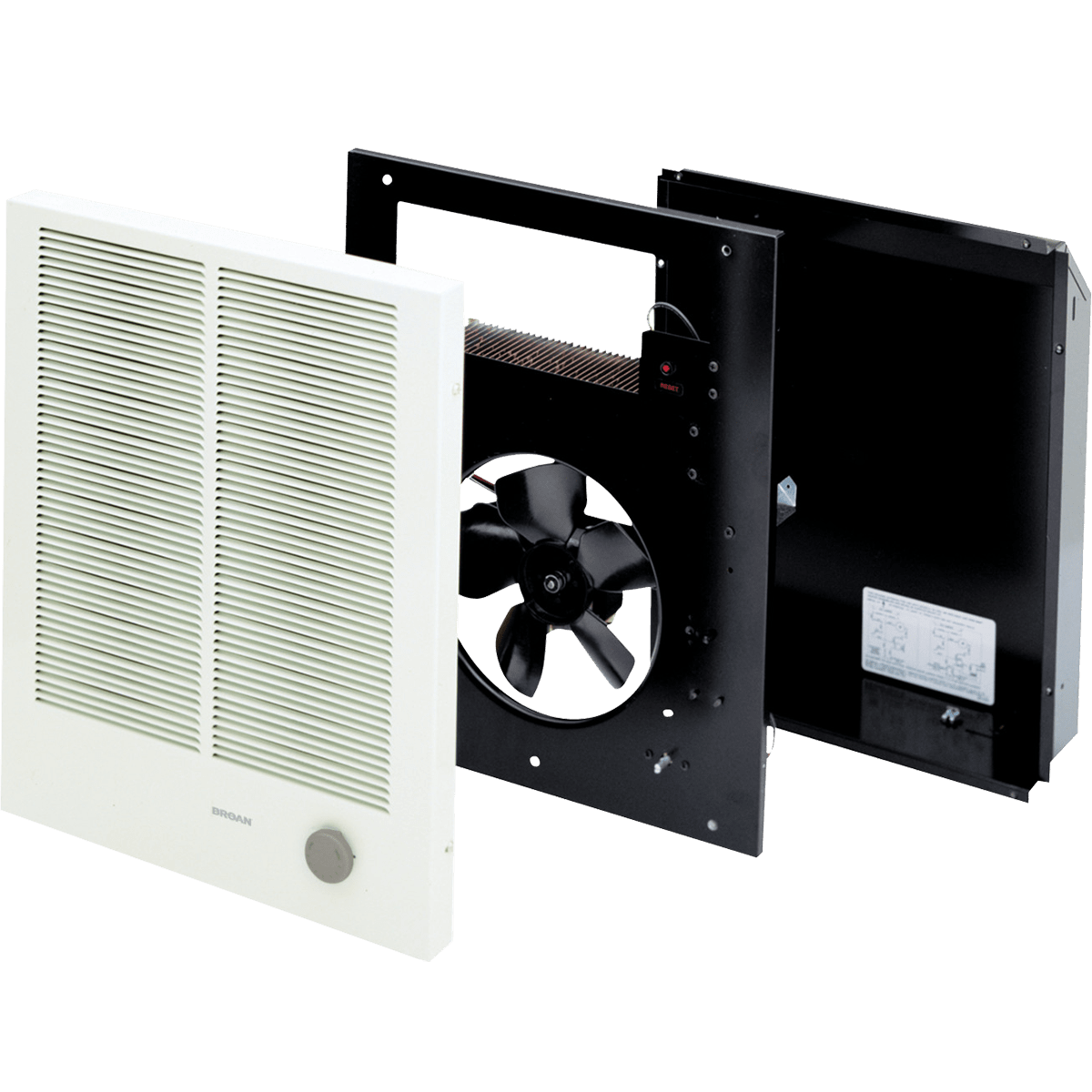 Broan High Capacity Wall Heater - Exploded View