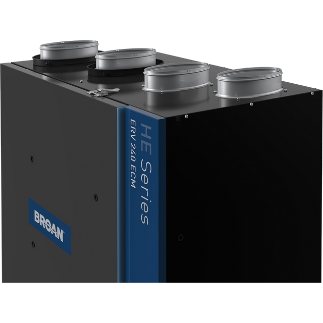 Broan High Efficiency 250 CFM Floor Mounted Heat Recovery Ventilator - Angle