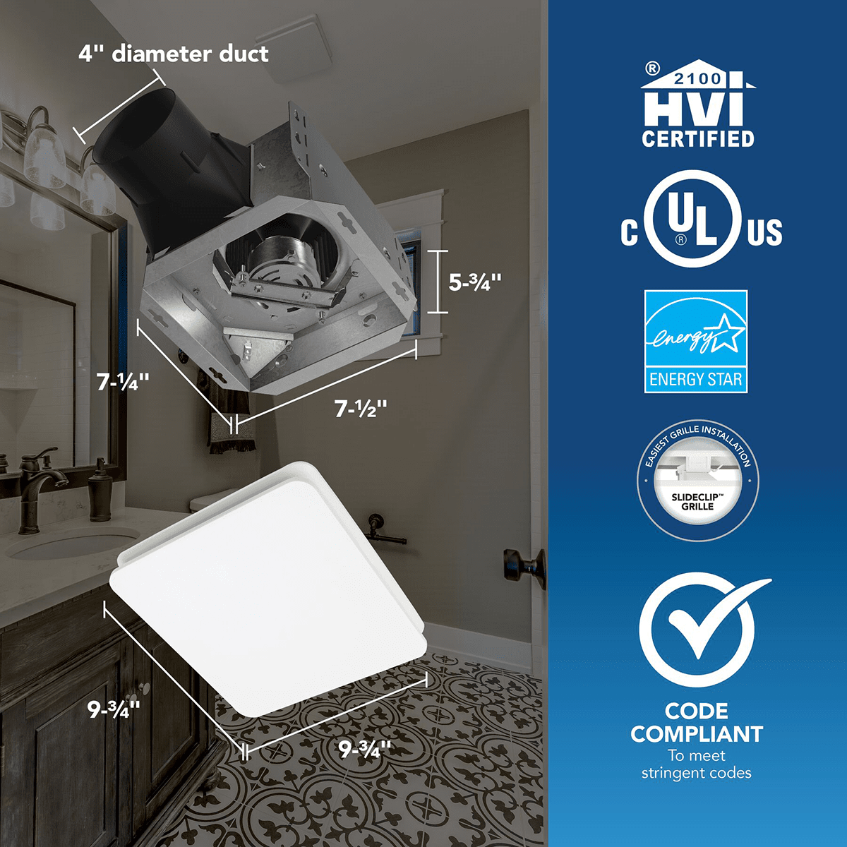 Broan Roomside Series BE6 Bathroom Exhaust Fan - Infographic 3