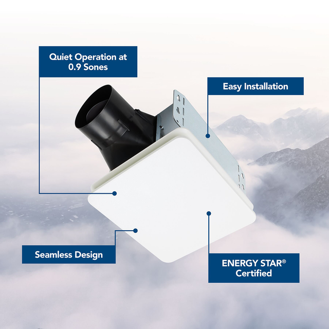 Broan Roomside Series BE8 Bathroom Exhaust Fan - Infographic 1