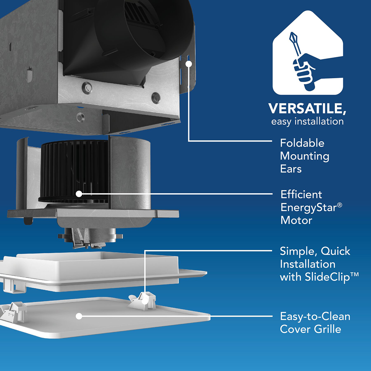 Broan Roomside Series BE8 Bathroom Exhaust Fan - Infographic 2