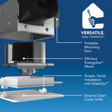 Broan Roomside Series BE8 Bathroom Exhaust Fan - Infographic 2