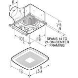 Broan ZB Series Ultra Energy Star Multi Speed Bathroom Exhaust Fan - Illustration