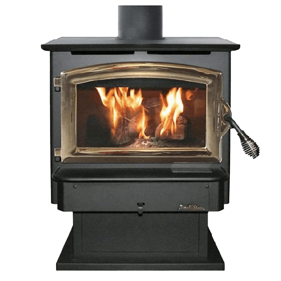 Buck Stove Model 21 NC Wood Burning Stove w/ Pedestal - Gold