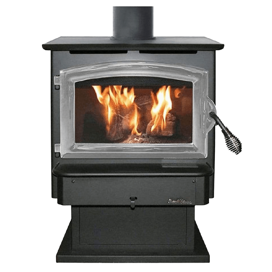 Buck Stove Model 21 NC Wood Burning Stove w/ Pedestal - Pewter