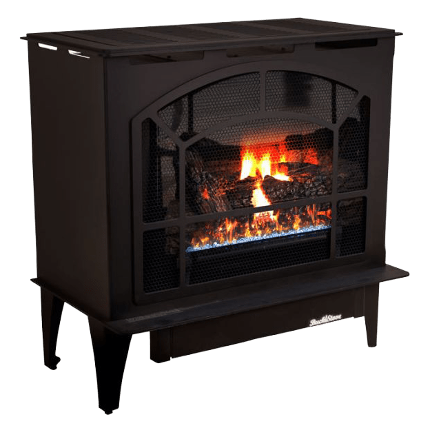 Buck Stove Townsend II 26.5" Steel Ventless Gas Stove - Black Angle 1