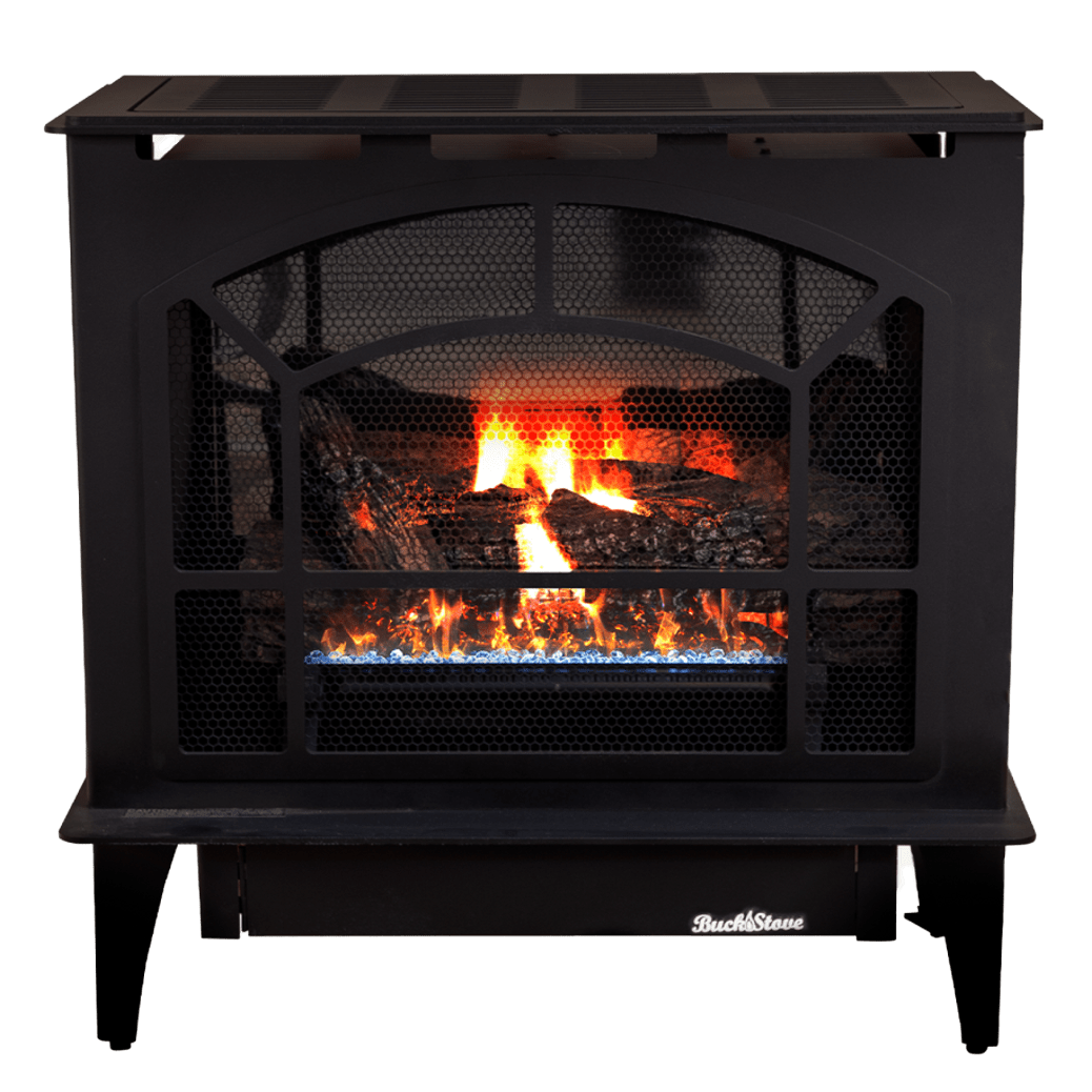 Buck Stove Townsend II 26.5" Steel Ventless Gas Stove - Black Main