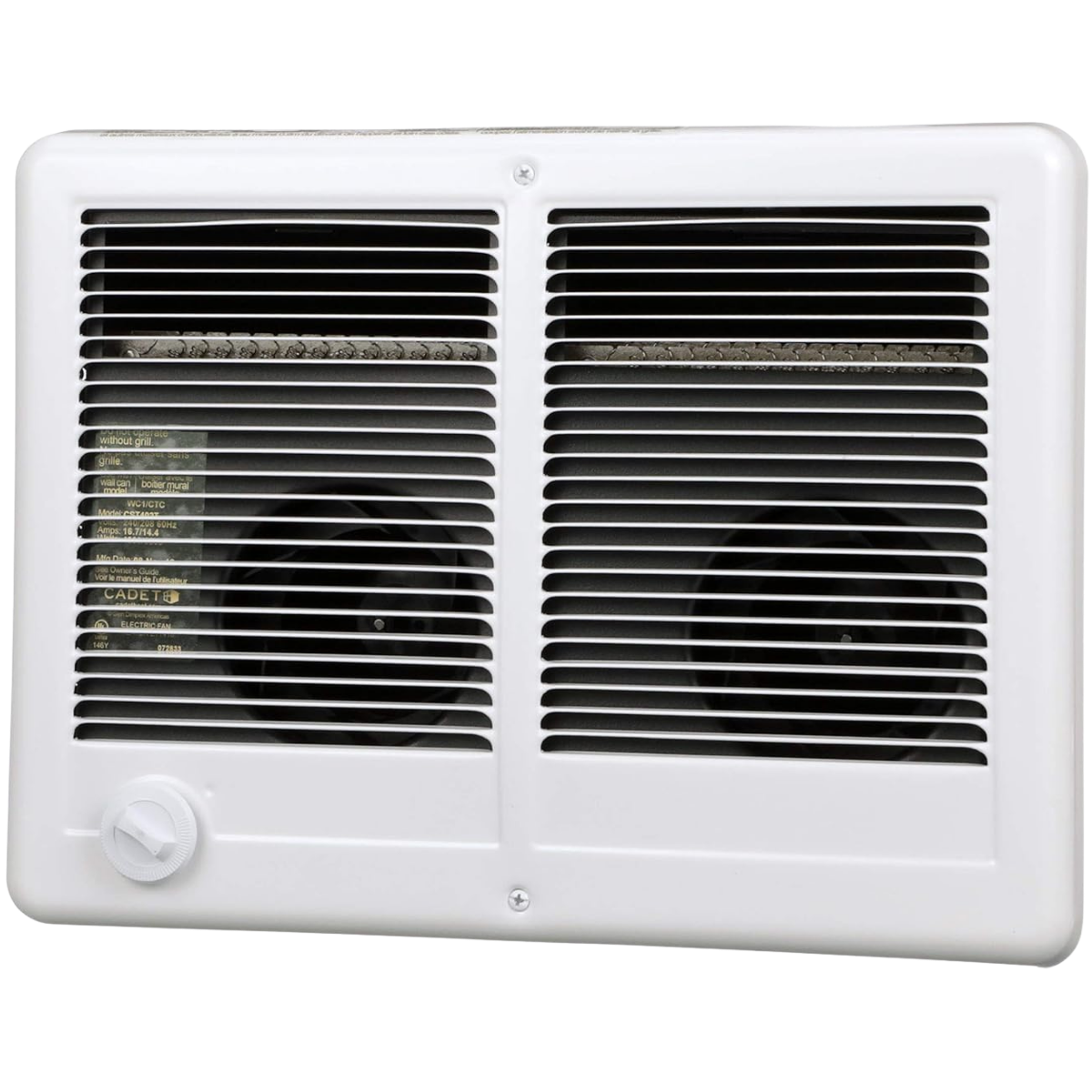 Cadet Com-Pak Twin CSTC Electric Wall Heaters w/ Thermostat - Angle