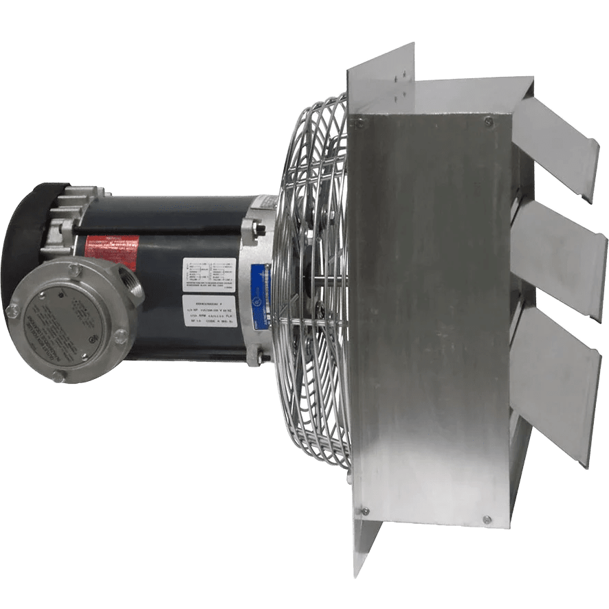 Canarm AX 14-In. Explosion Proof Aluminum Wall Mount Shutter Exhaust Fan - Single Phase - Side