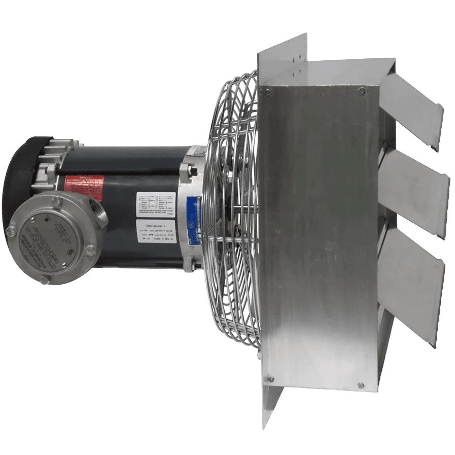 Canarm AX 18-In. Explosion Proof Aluminum Wall Mount Shutter Exhaust Fan - Single Phase - Side