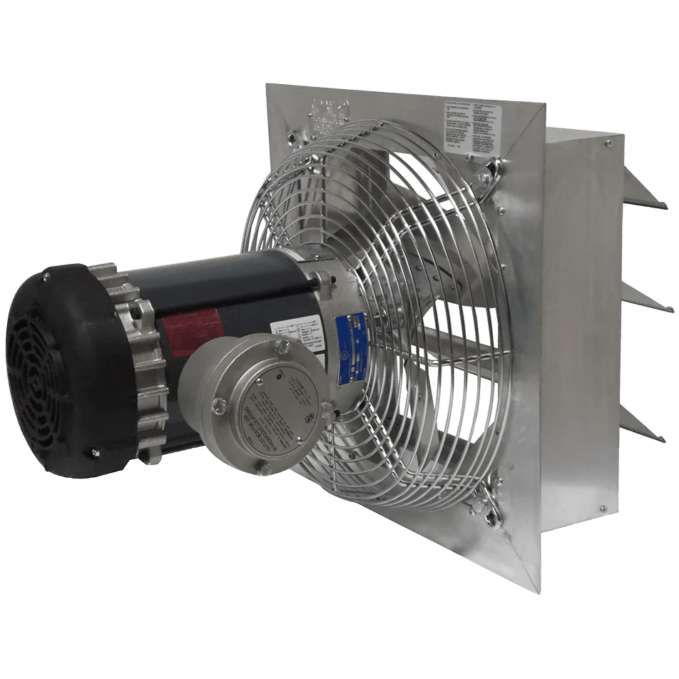 Canarm AX 20-In. Explosion Proof Aluminum Wall Mount Shutter Exhaust Fan - Single Phase - Angle