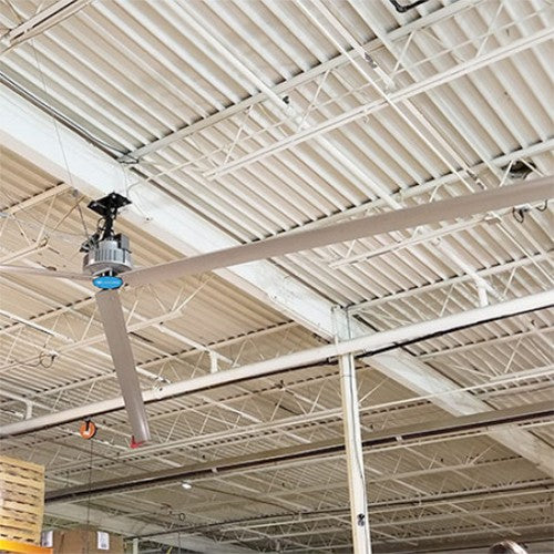 Canarm Tri-Lite 3L EC Direct Drive 480V HVLS Commercial Fan - Detail of Installed Fan