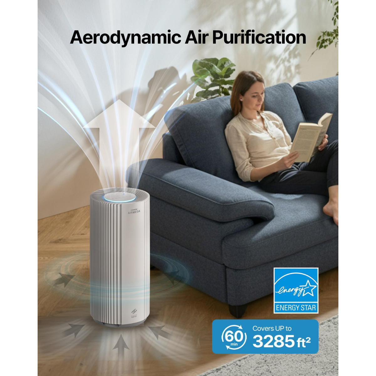 Coway Airmega 450 Large Room Home and Office HEPA Air Purifier - Infographic 11