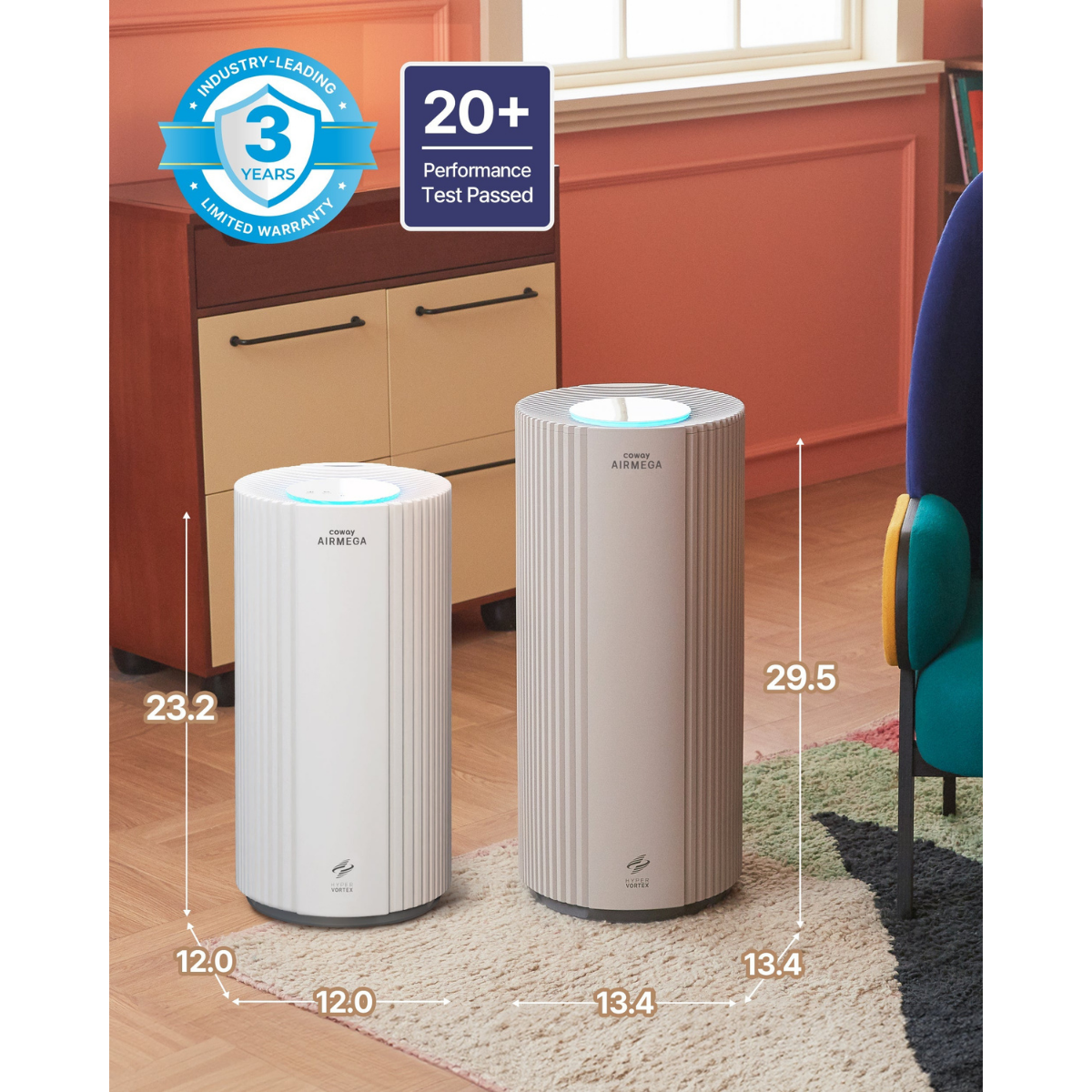 Coway Airmega 450 Large Room Home and Office HEPA Air Purifier - Infographic 12