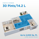 Danby 30 Pint Refurbished Dehumidifier - Coverage