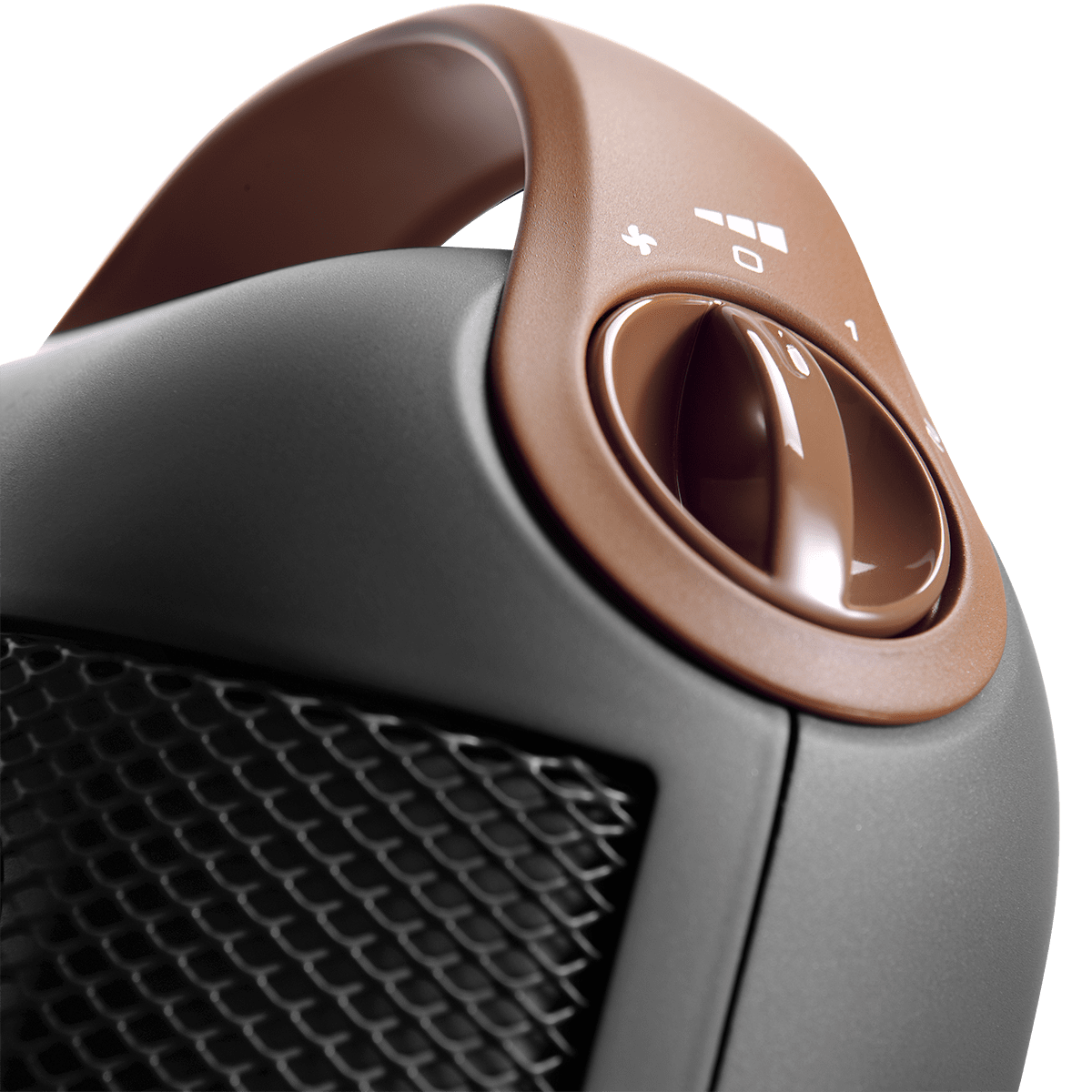 DeLonghi Capsule Ceramic Heater - Gray controls