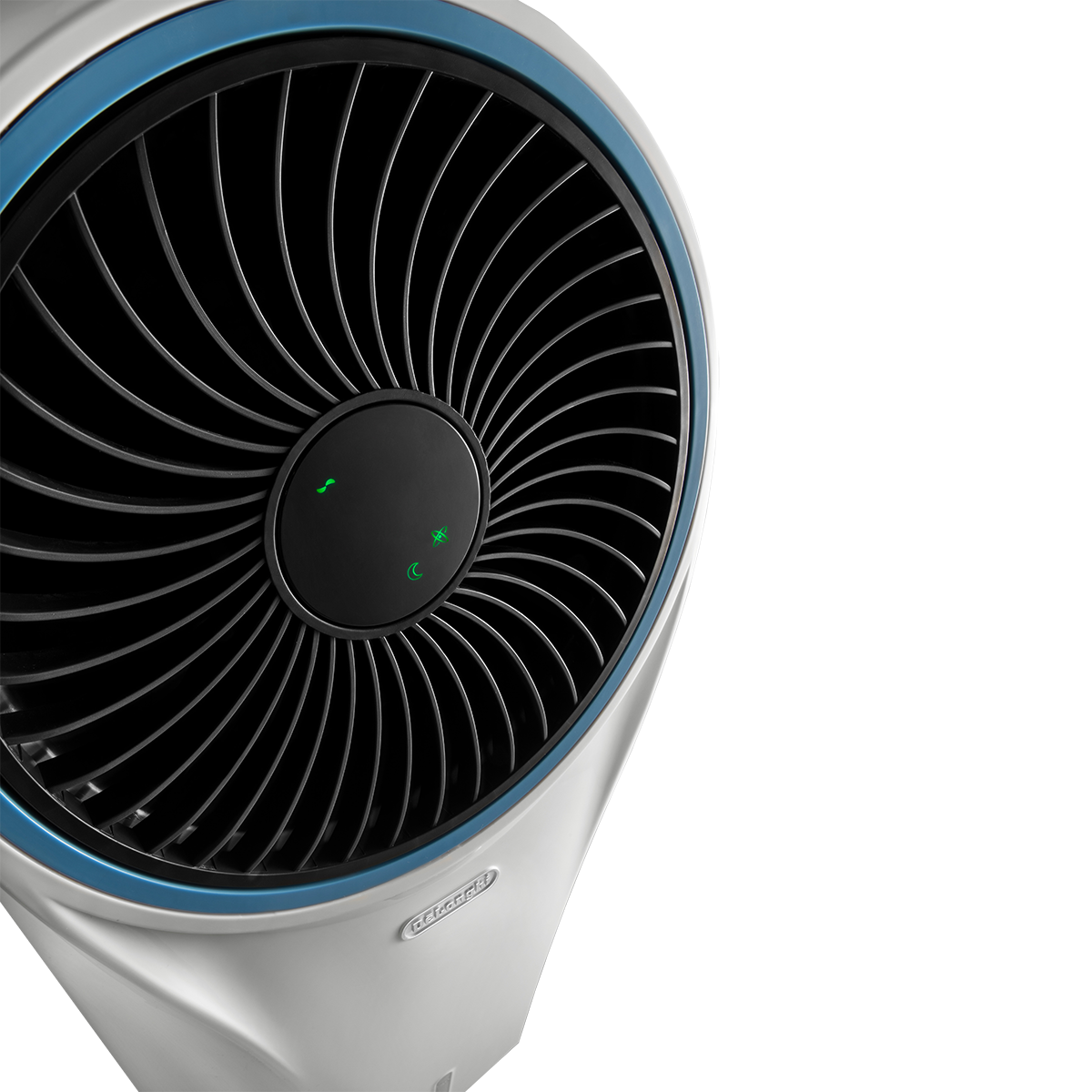 DeLonghi EV250 Portable Evaporative Cooler - Top Angle with Display