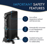 DeLonghi Comfort Temp Full Room Radiant Heater - important safety features