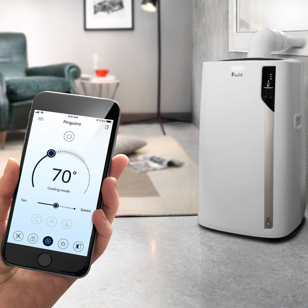 DeLonghi Pinguino 7,200 BTU Smart Wi-Fi Portable Air Conditioner w/ Heat - Wi-Fi Control SmartPhone