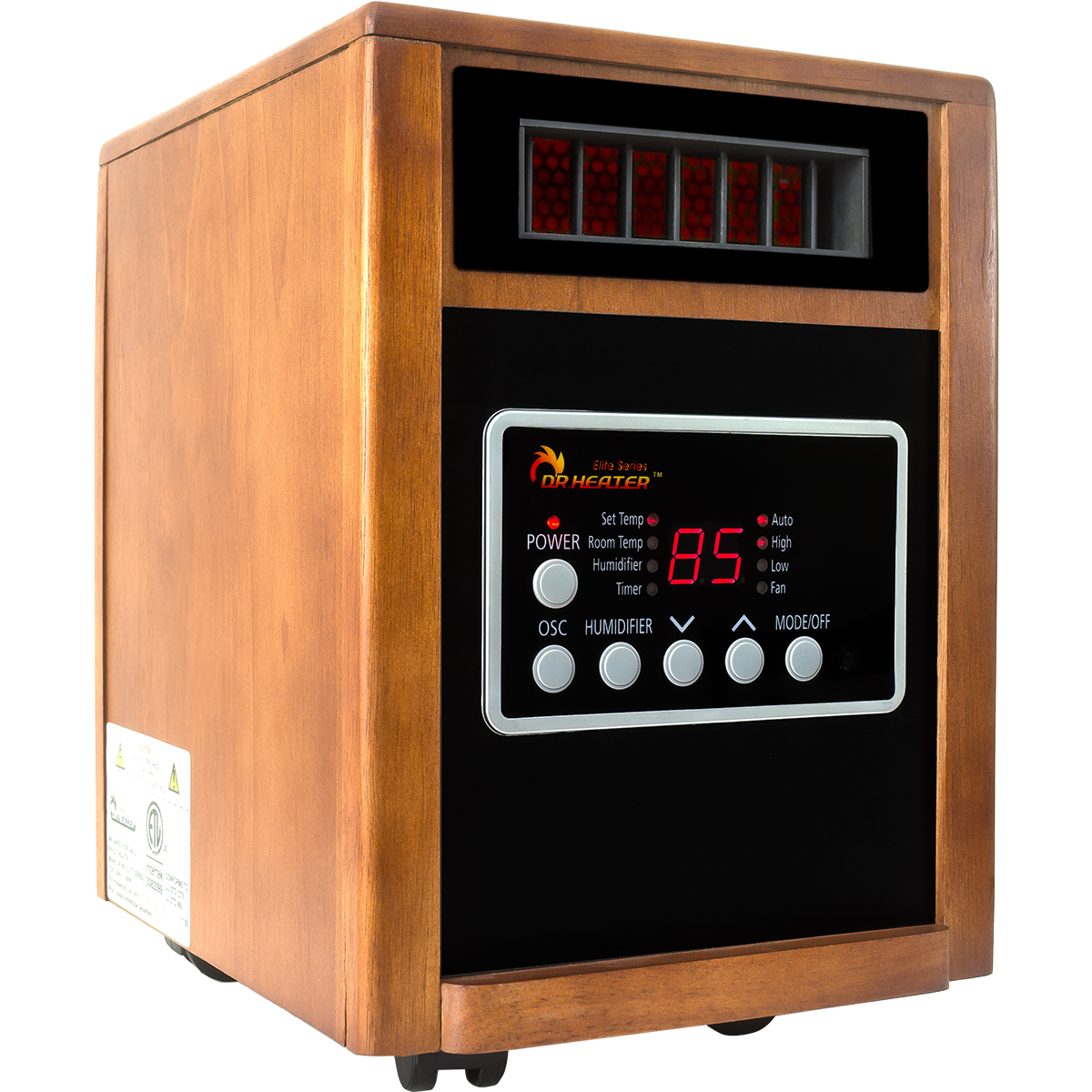 Dr. Infrared Heater DR998 Elite Series Space Heater + Humidifier - angle