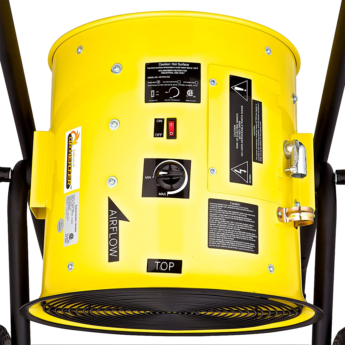Dr. Infrared Heater 10,000 Watt Salamander Construction Portable Fan Forced Electric Heater - Top