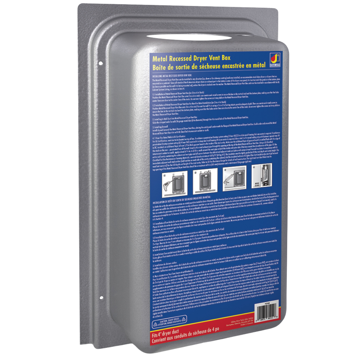 Dundas Jafine MDRB Metal Recessed Dryer Vent Box - Back