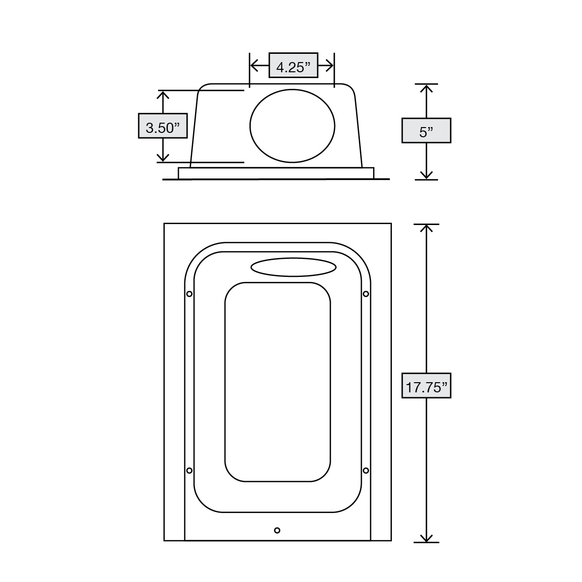 Dundas Jafine MDRB Metal Recessed Dryer Vent Box - Dimensions