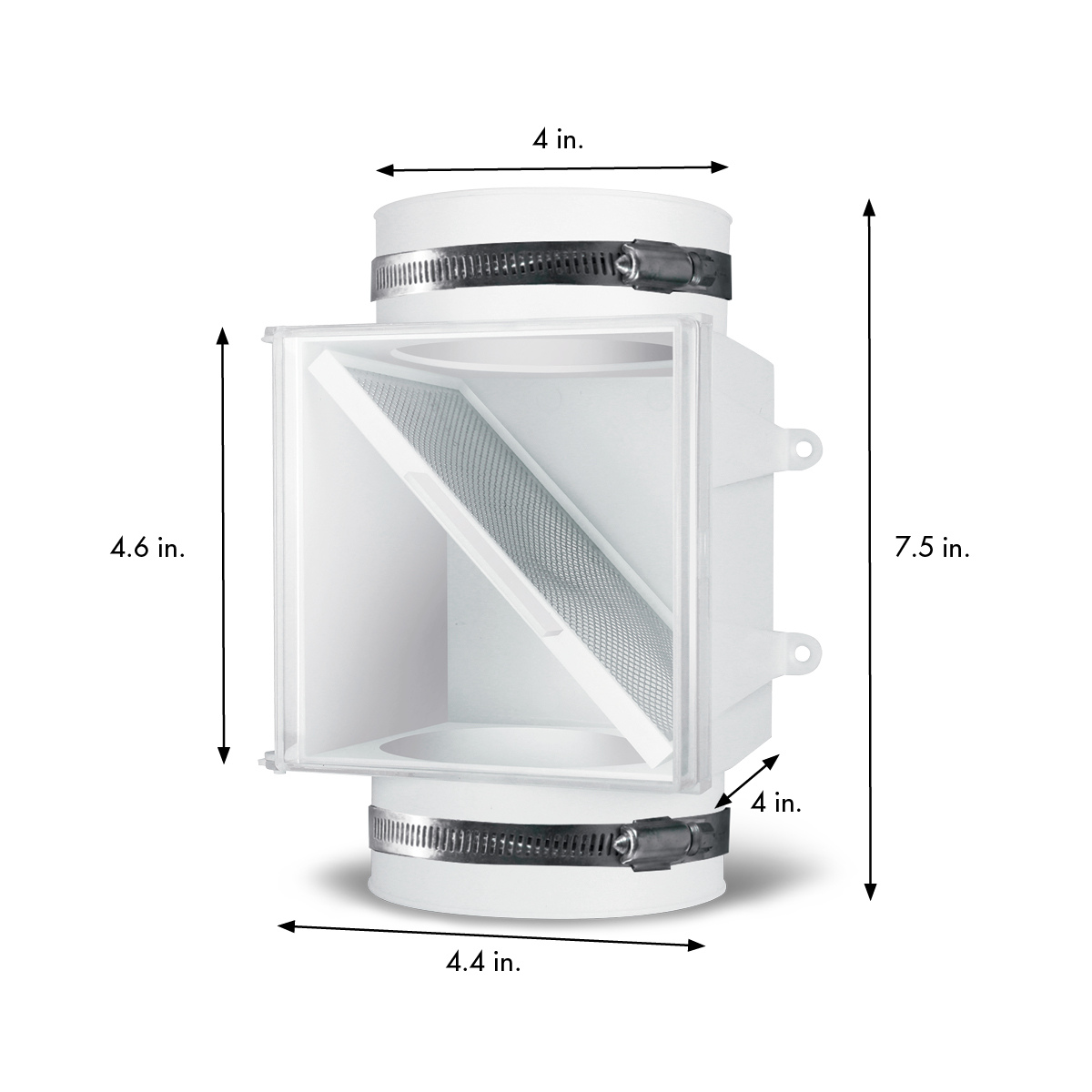 Dundas Jafine PCLT4WZW ProClean Dryer Duct Lint Trap - Dimensions
