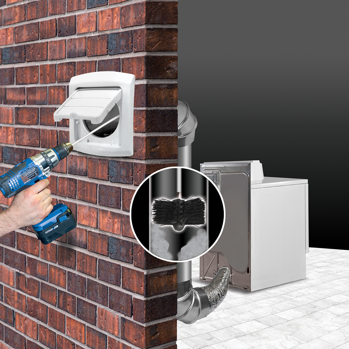 Dundas Jafine PCPBZW ProClean Drill Powered Duct Brush - Lifestyle 1