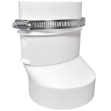 Dundas Jafine R2OZW Round to Oval Plastic Dryer Duct Connector - Angle